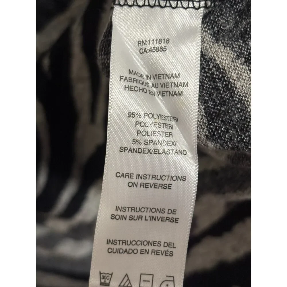 Michael‎ Kors Zebra Print Quarter Zip Dress Womens Medium Stretch Bodycon Mini